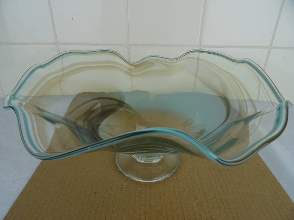 Antieke mondgeblazen glazen fruitschaal - Afbeelding 12