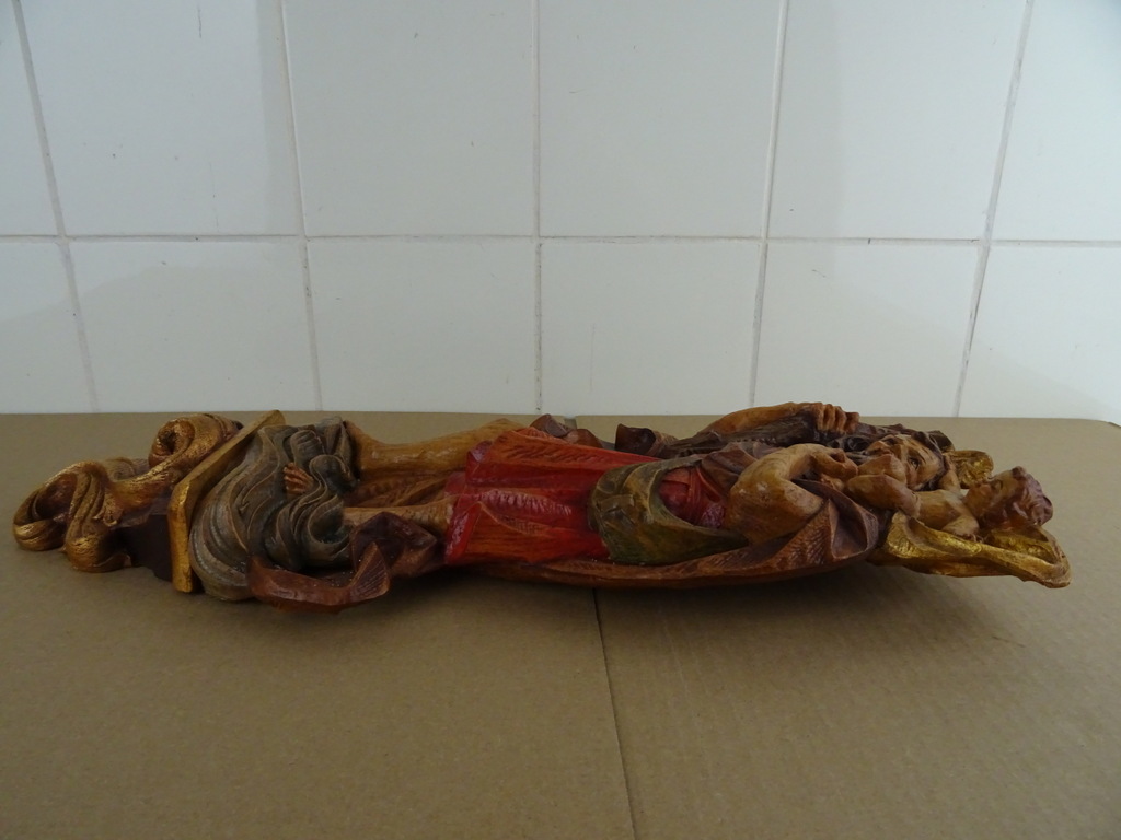 Antiek houten beeld Heilige Christoffel - Afbeelding 8