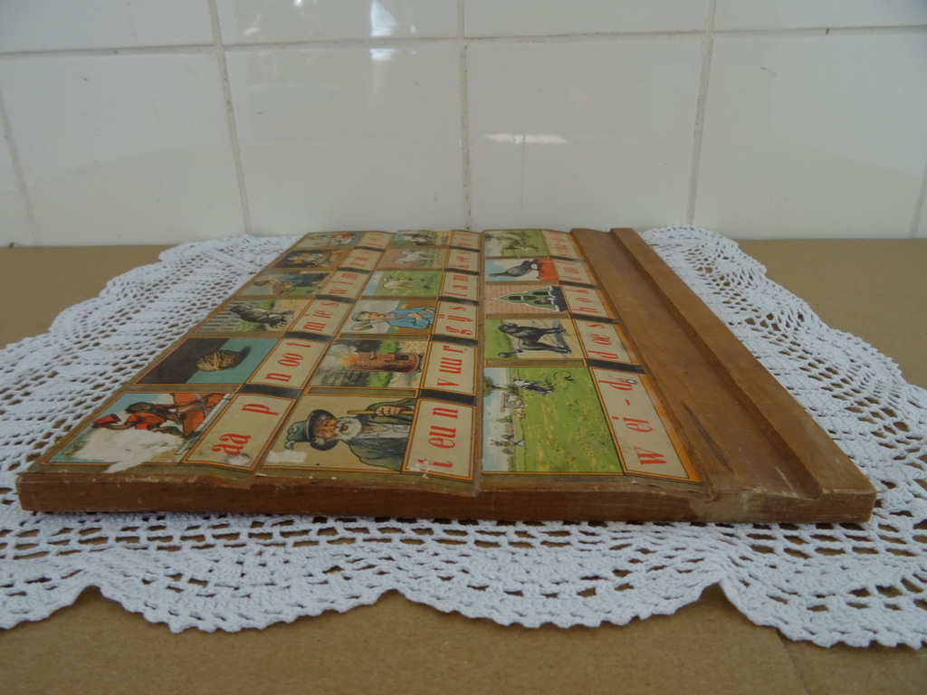 Antiek houten leesplankje aap noot mies - Afbeelding 12