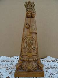 Antiek houten Mariabeeldje