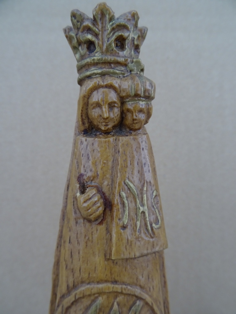 Antiek houten Mariabeeldje - Afbeelding 2