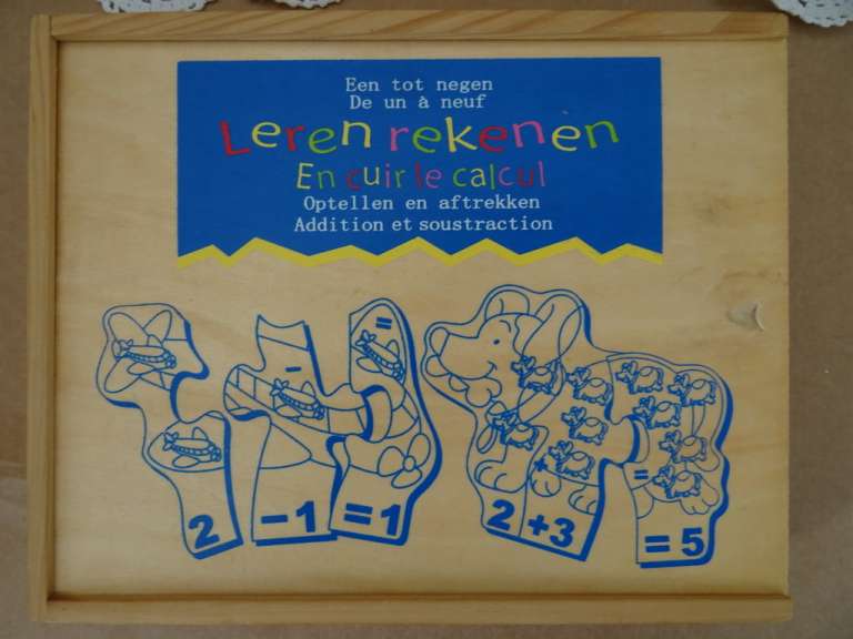 Vintage houten puzzel Leren rekenen