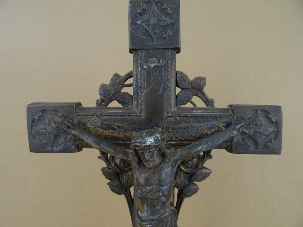Antiek kruisbeeld 47 cm - Afbeelding 2