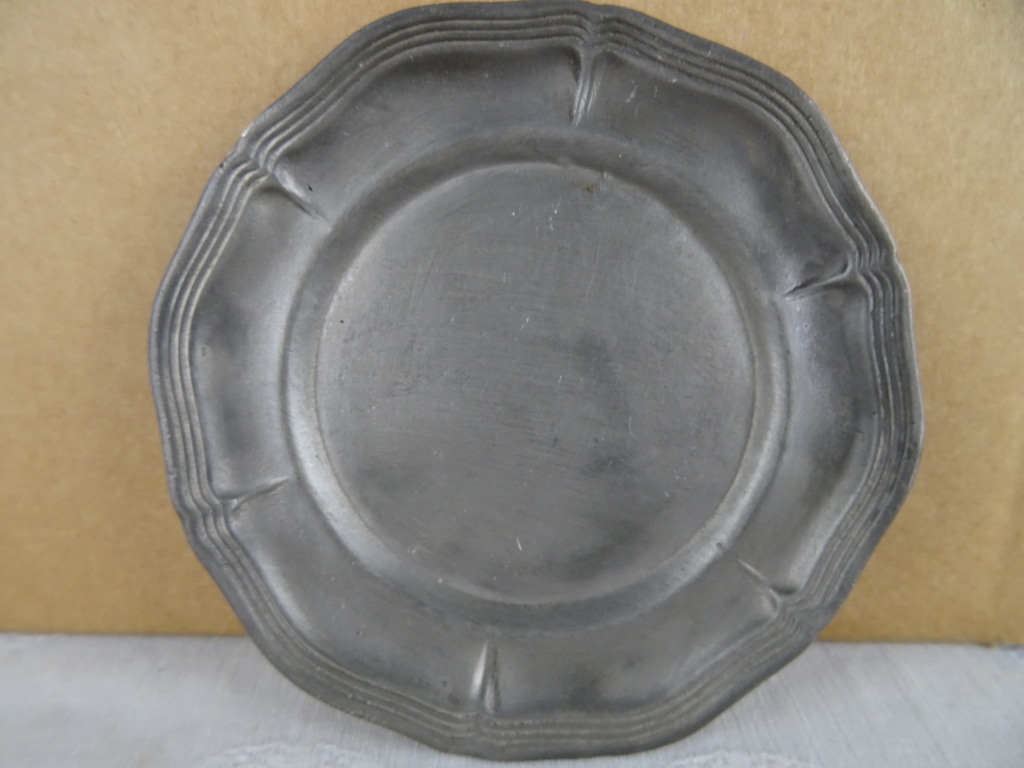 Collectie antieke bordjes tin legering - Afbeelding 5