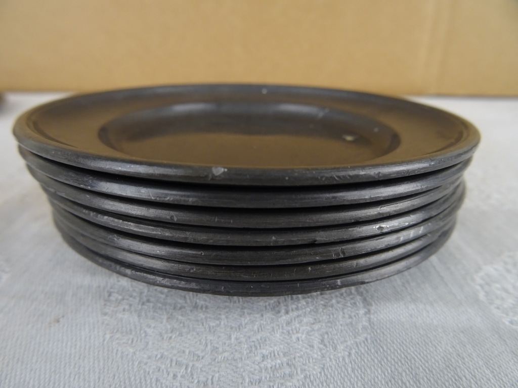 Collectie antieke bordjes tin legering - Afbeelding 7