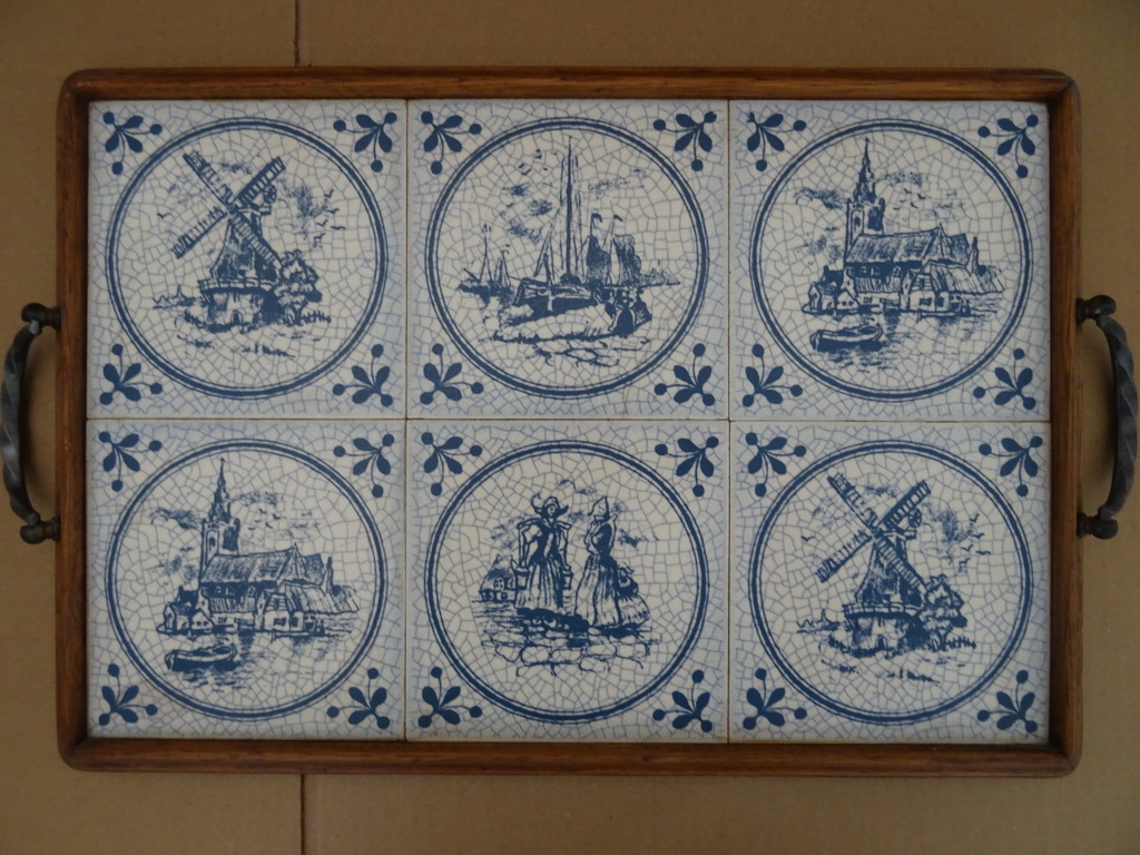 Delfts blauw dienblad met tegels - Afbeelding 2
