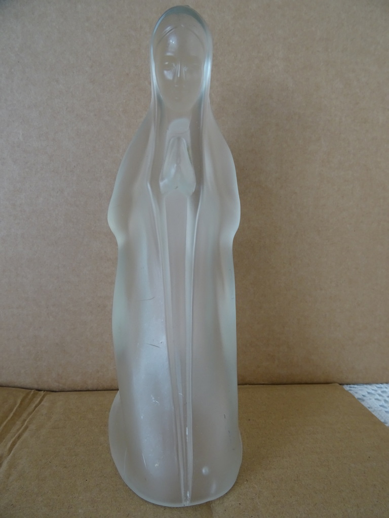 Vintage glazen Mariabeeld 20.5 cm - Afbeelding 2