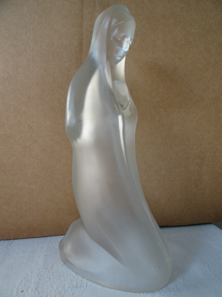 Vintage glazen Mariabeeld 20.5 cm