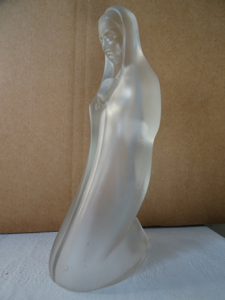 Vintage glazen Mariabeeld 20.5 cm - Afbeelding 11