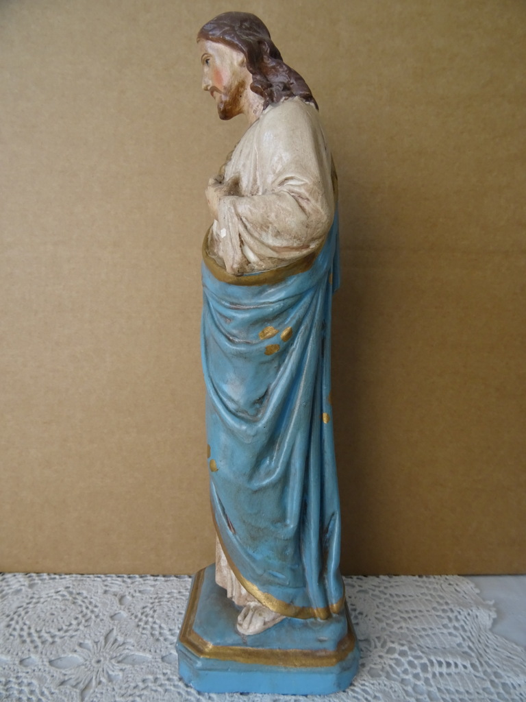 Beeldschoon antiek Jezusbeeld 31 cm - Afbeelding 9
