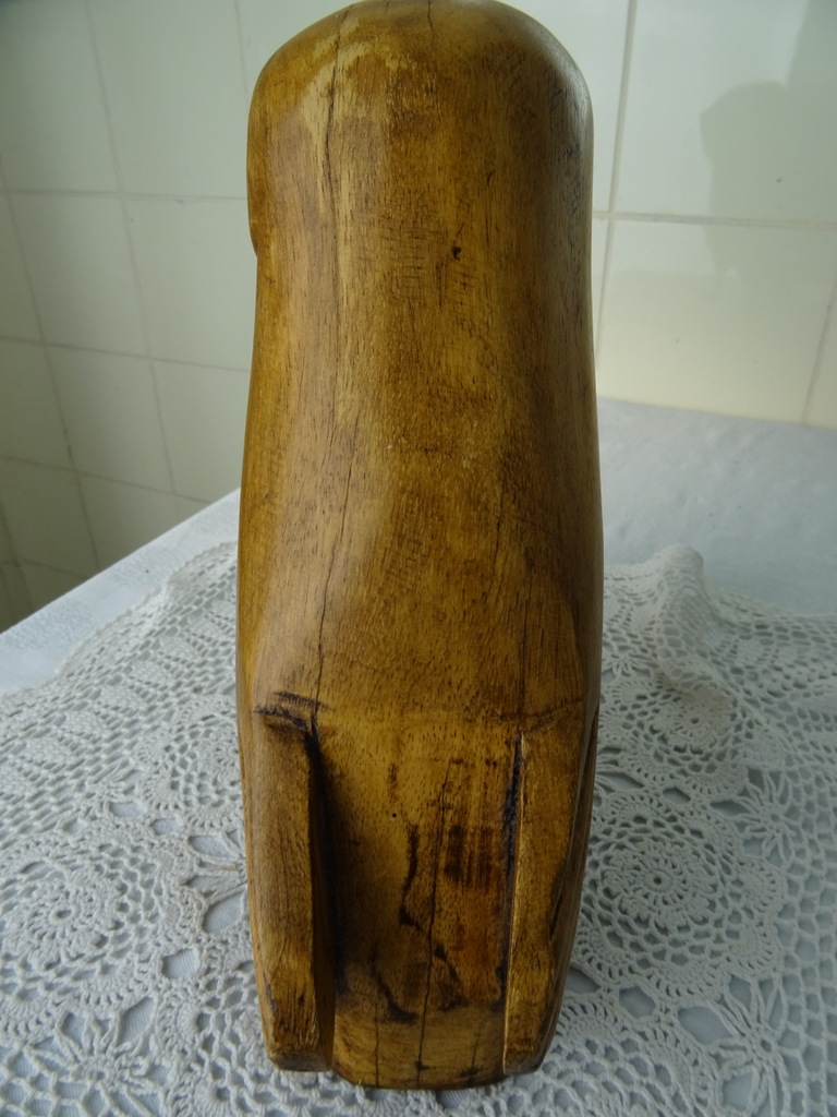 Antiek houten beeld uil 22 cm - Afbeelding 5