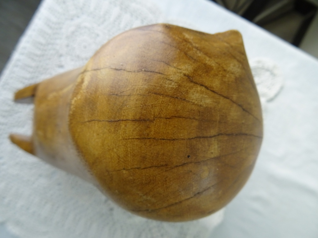 Antiek houten beeld uil 22 cm - Afbeelding 7