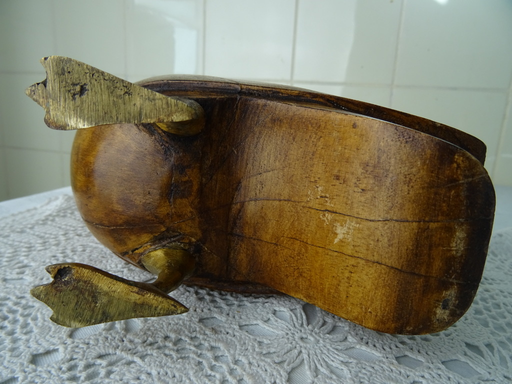 Antiek houten beeld uil 22 cm - Afbeelding 12