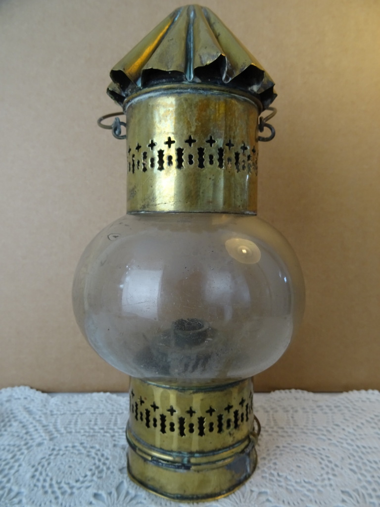 Antieke koperen stallamp - Afbeelding 3