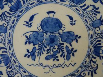 18e-eeuws antiek Delfts blauw wandbord