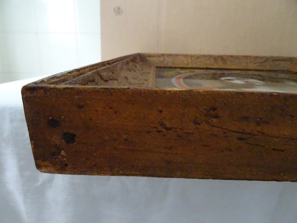 Antiek schilderij geschilderd achter glas Jezus Antiek schilderij geschilderd achter glas Jezus