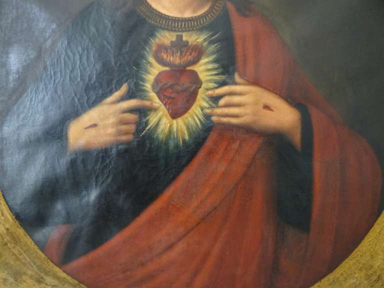 Antiek schilderij Jezus J. Frison 1890
