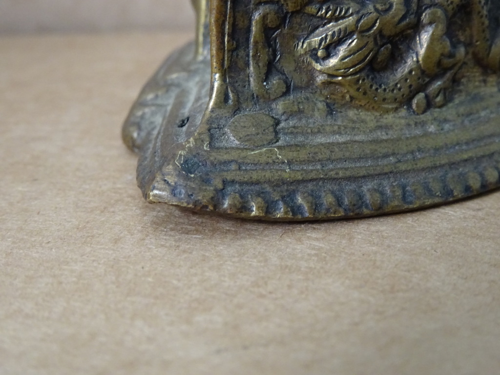 Antiek bronzen Boeddhabeeldje 11 cm - Afbeelding 11