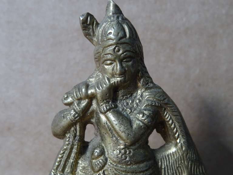 Bronzen beeldje Krishna 8 cm