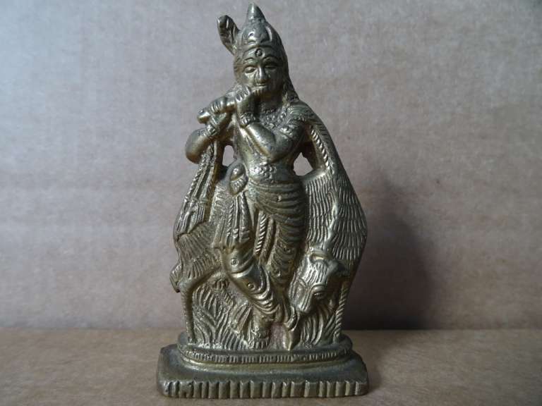 Bronzen beeldje Krishna 8 cm