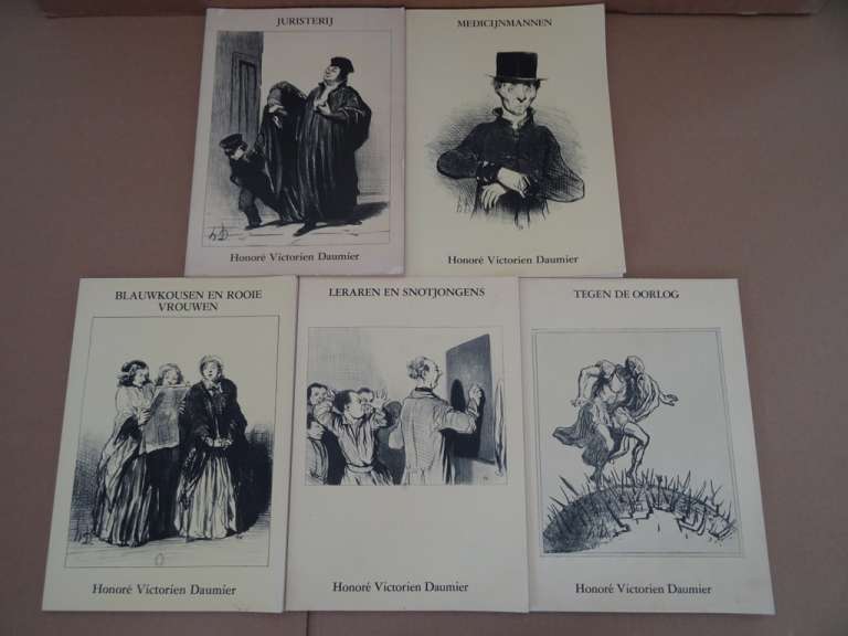 Collectie antieke spotprenten Honoré Victorien Daumier