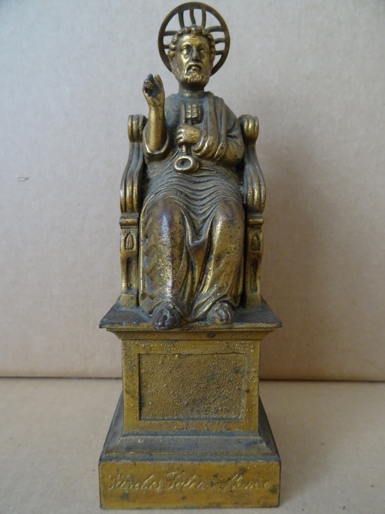 Antiek bronzen beeldje Petrus