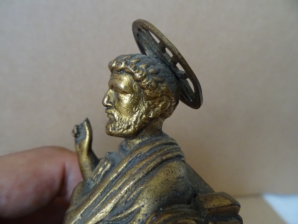 Antiek bronzen beeldje Petrus - Afbeelding 7