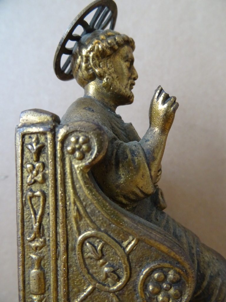 Antiek bronzen beeldje Petrus - Afbeelding 12