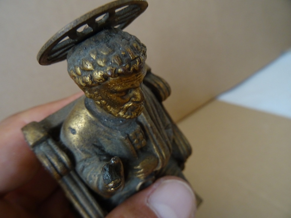 Antiek bronzen beeldje Petrus - Afbeelding 14