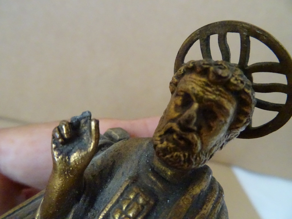 Antiek bronzen beeldje Petrus - Afbeelding 15