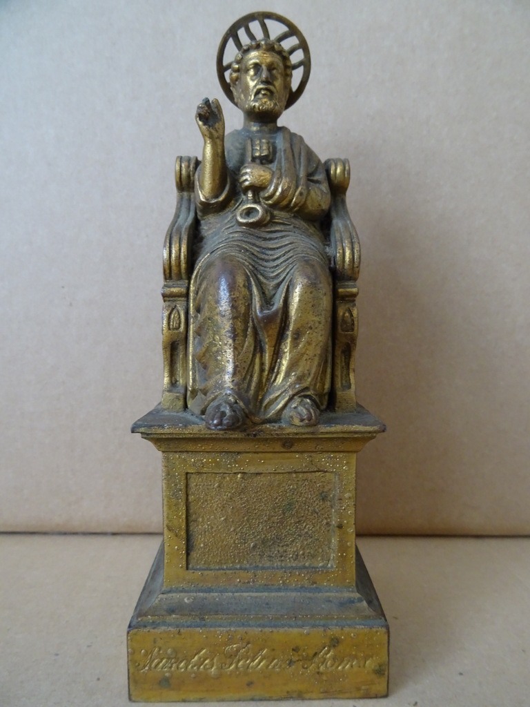 Antiek bronzen beeldje Petrus - Afbeelding 17