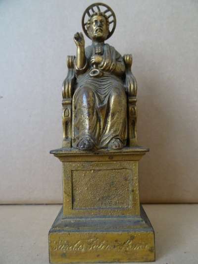 Antiek bronzen beeldje Petrus