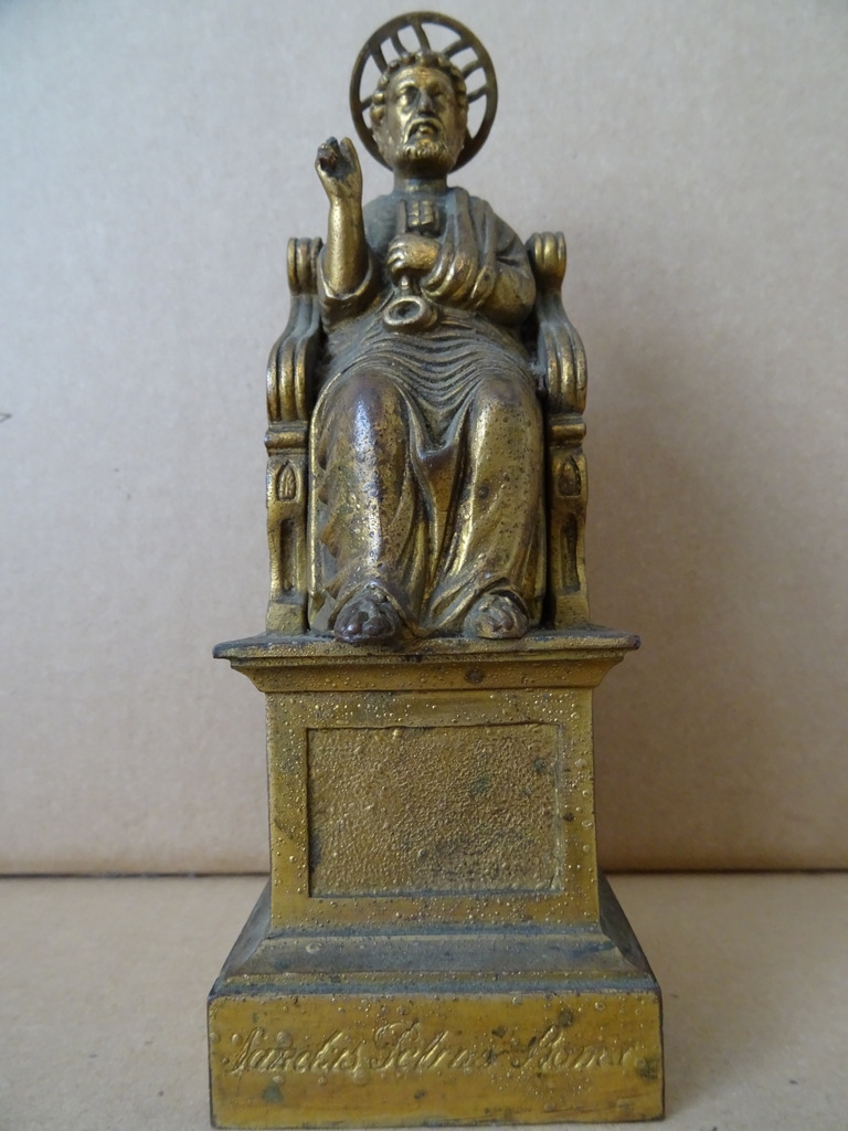 Antiek bronzen beeldje Petrus - Afbeelding 18