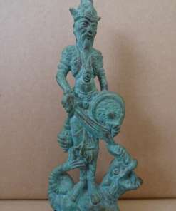 Bronzen beeldje man met draak