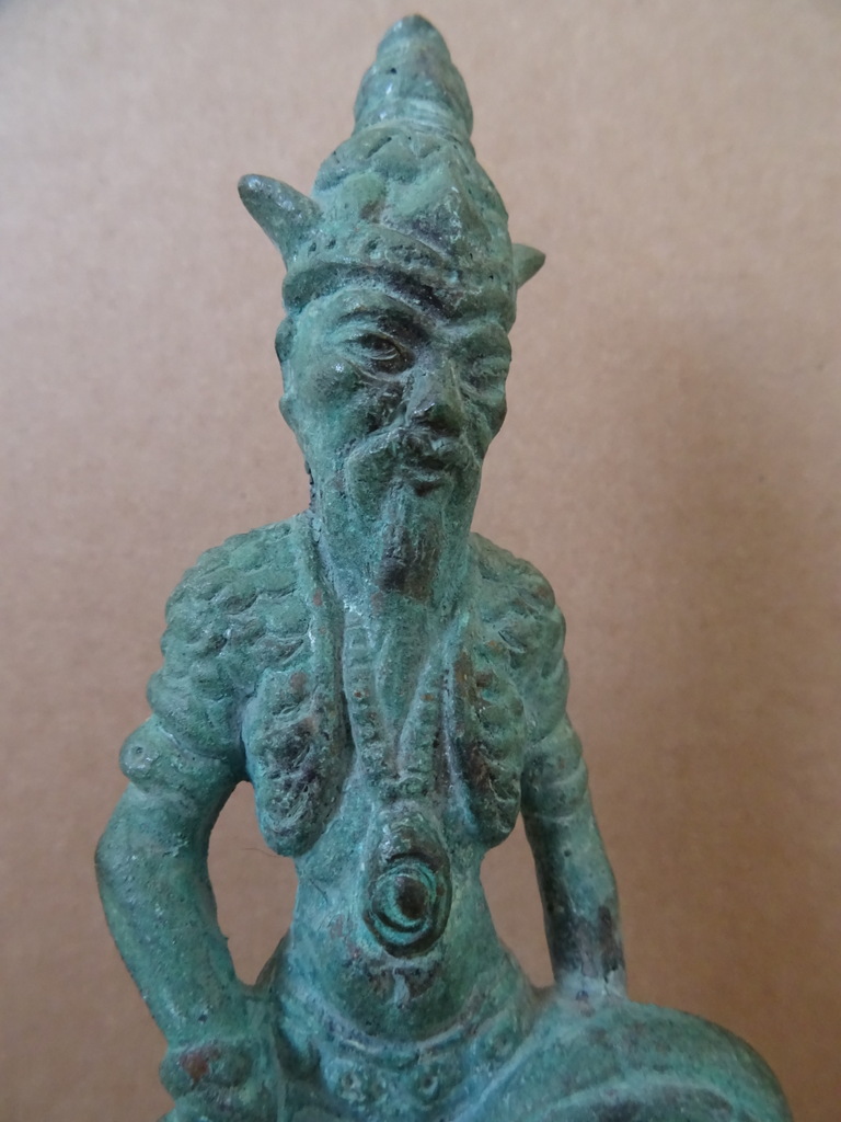 Bronzen beeldje man met draak - Afbeelding 3