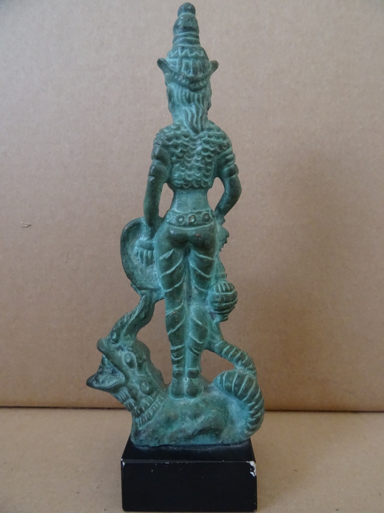 Bronzen beeldje man met draak - Afbeelding 11
