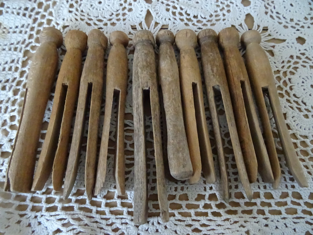 Collectie antieke wasknijpers van hout - Afbeelding 3