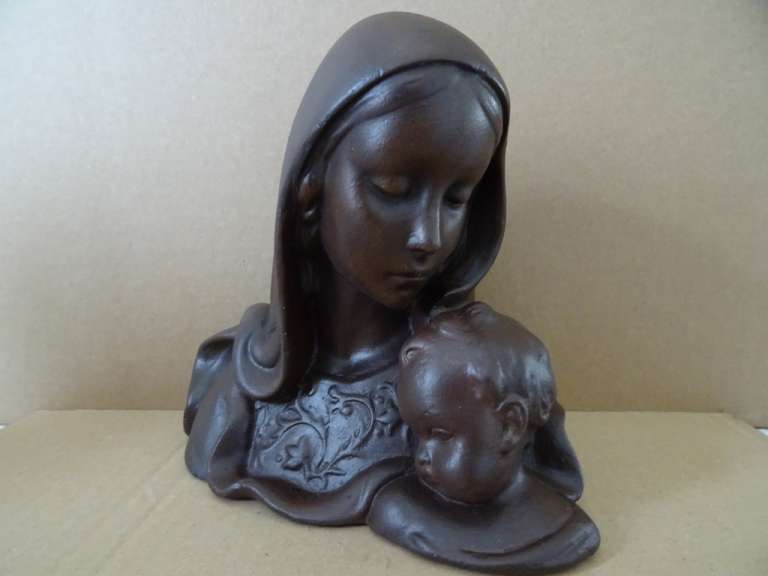 Antiek Mariabeeld met kindje Jezus