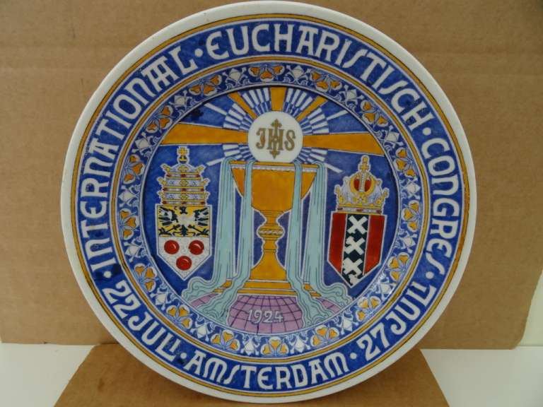Antiek wandbord Internationaal Eucharistisch Congres