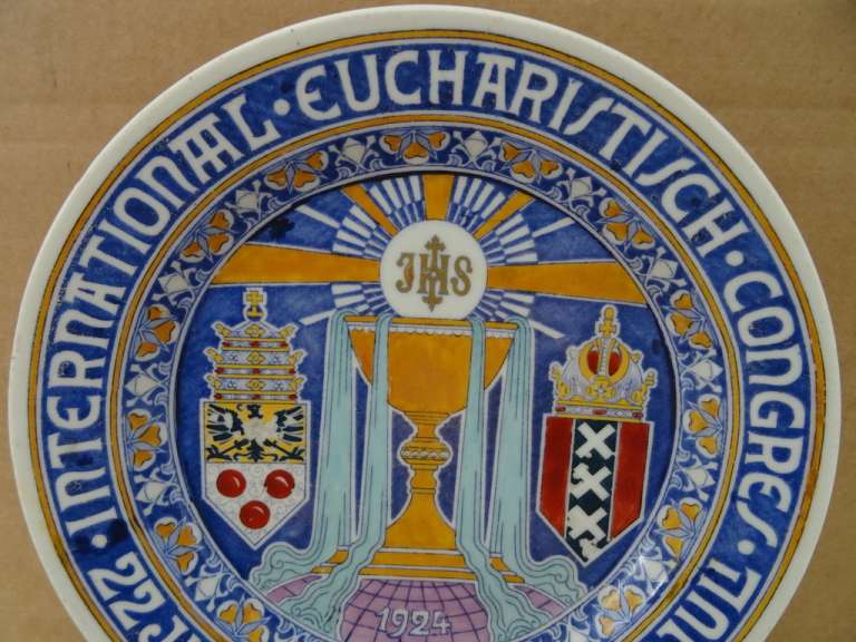 Antiek wandbord Internationaal Eucharistisch Congres