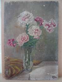 Antiek schilderij bloemen gesigneerd A. Sibi