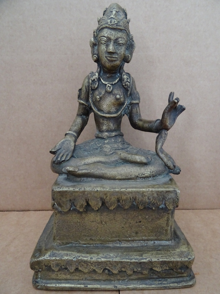Antiek bronzen Boeddhabeeld 20 cm
