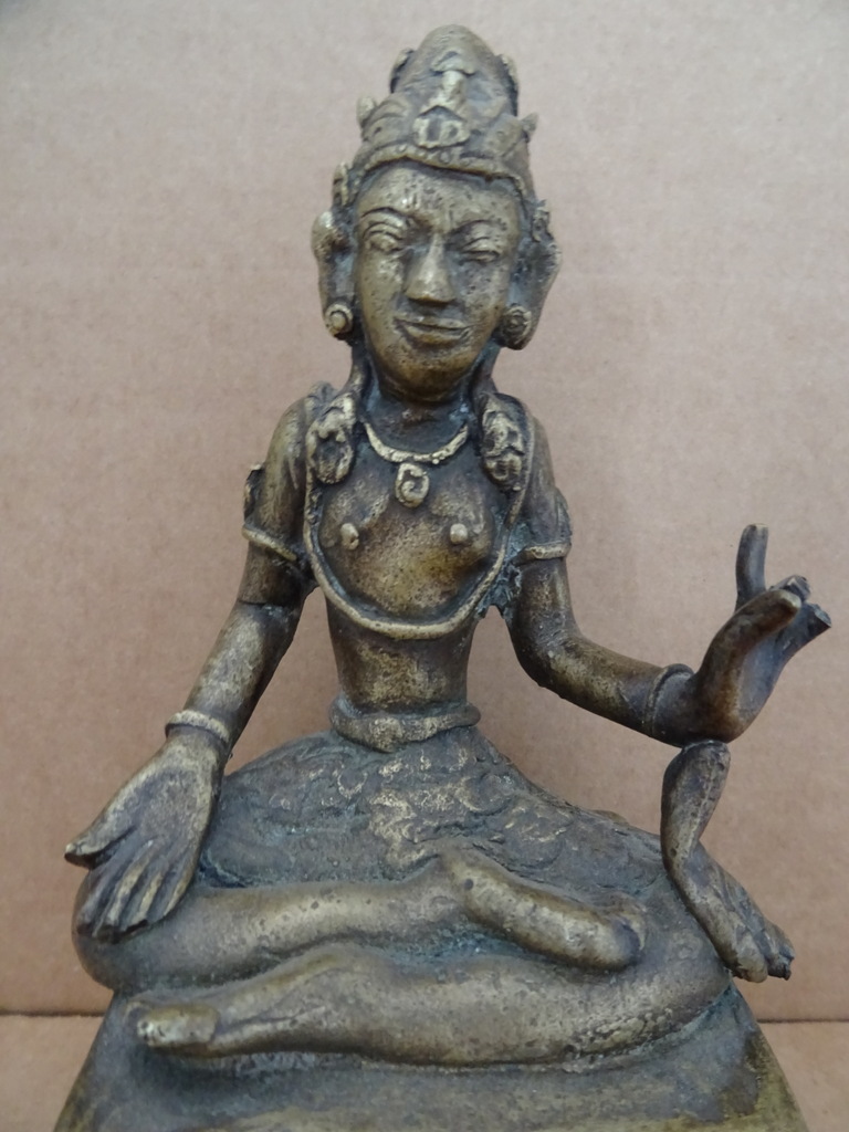 Antiek bronzen Boeddhabeeld 20 cm - Afbeelding 2