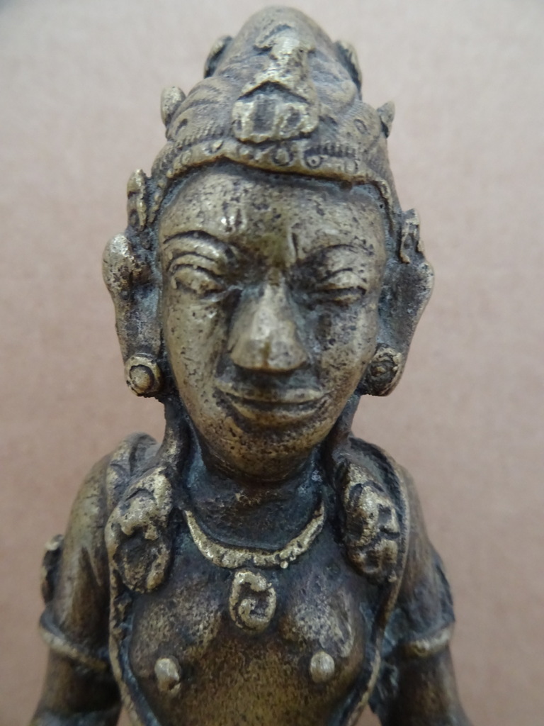Antiek bronzen Boeddhabeeld 20 cm - Afbeelding 3