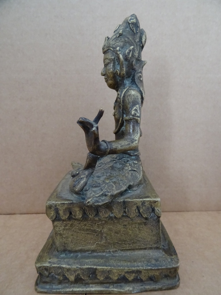 Antiek bronzen Boeddhabeeld 20 cm - Afbeelding 7