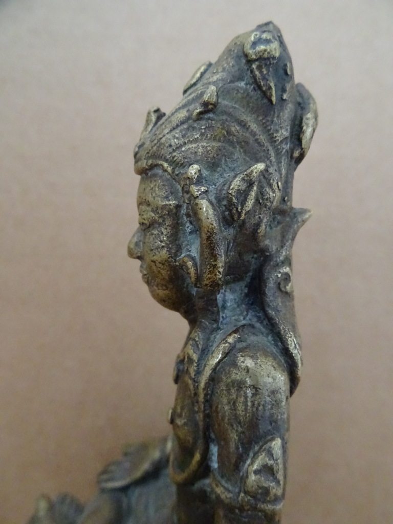 Antiek bronzen Boeddhabeeld 20 cm - Afbeelding 9