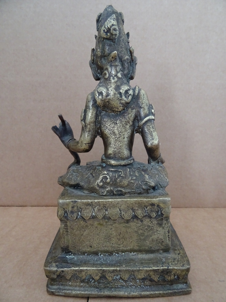 Antiek bronzen Boeddhabeeld 20 cm - Afbeelding 13