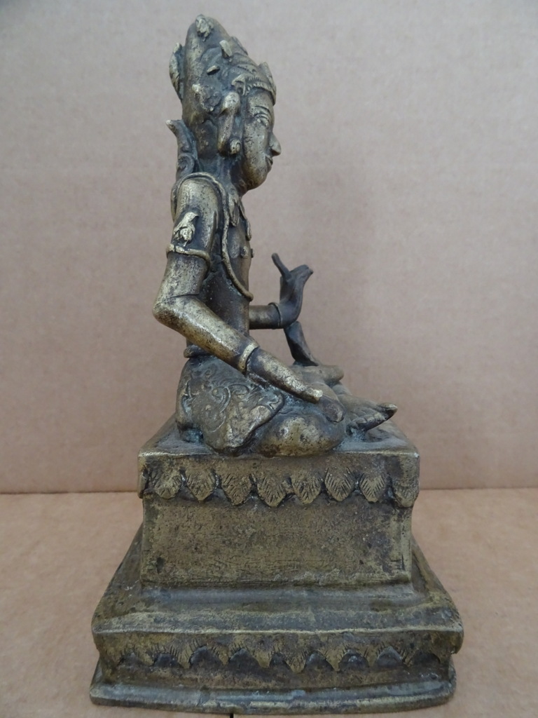 Antiek bronzen Boeddhabeeld 20 cm - Afbeelding 17