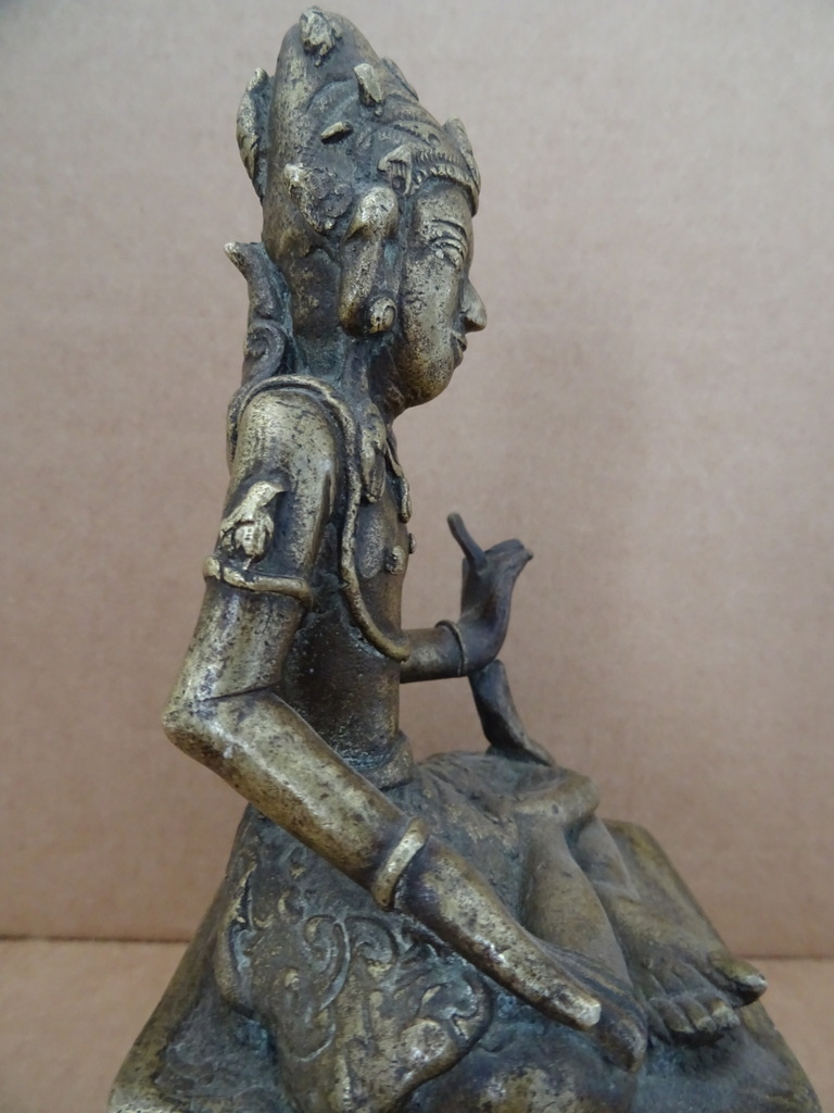 Antiek bronzen Boeddhabeeld 20 cm - Afbeelding 18