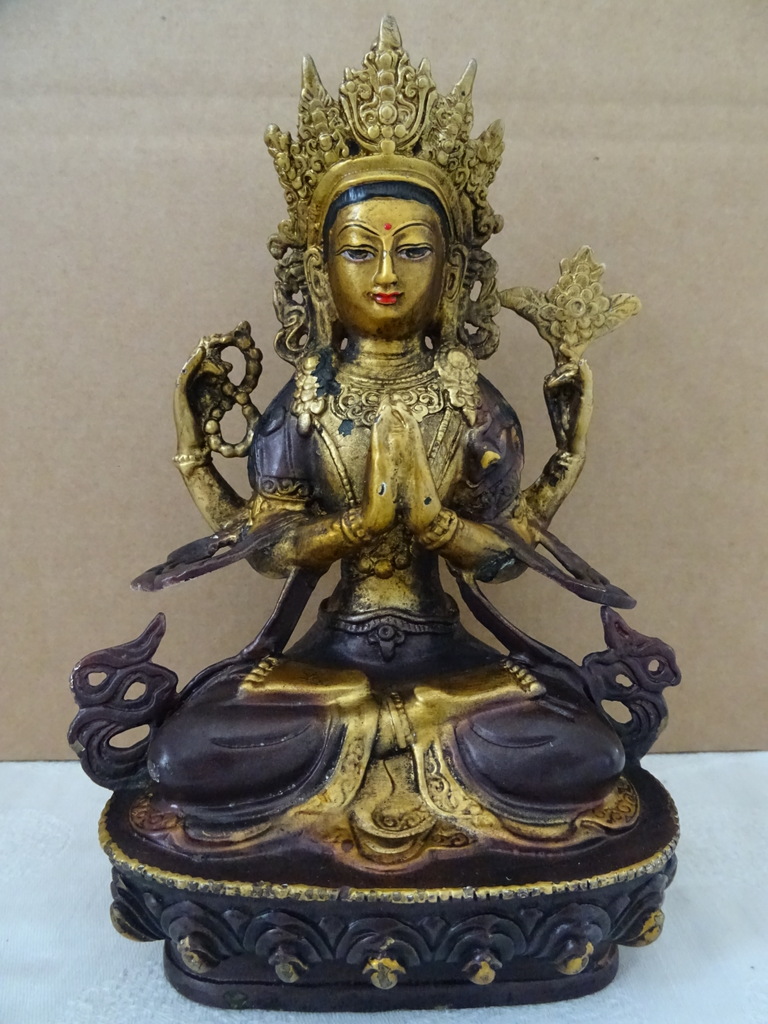Vintage bronzen Boeddhabeeld Avalokiteshvara